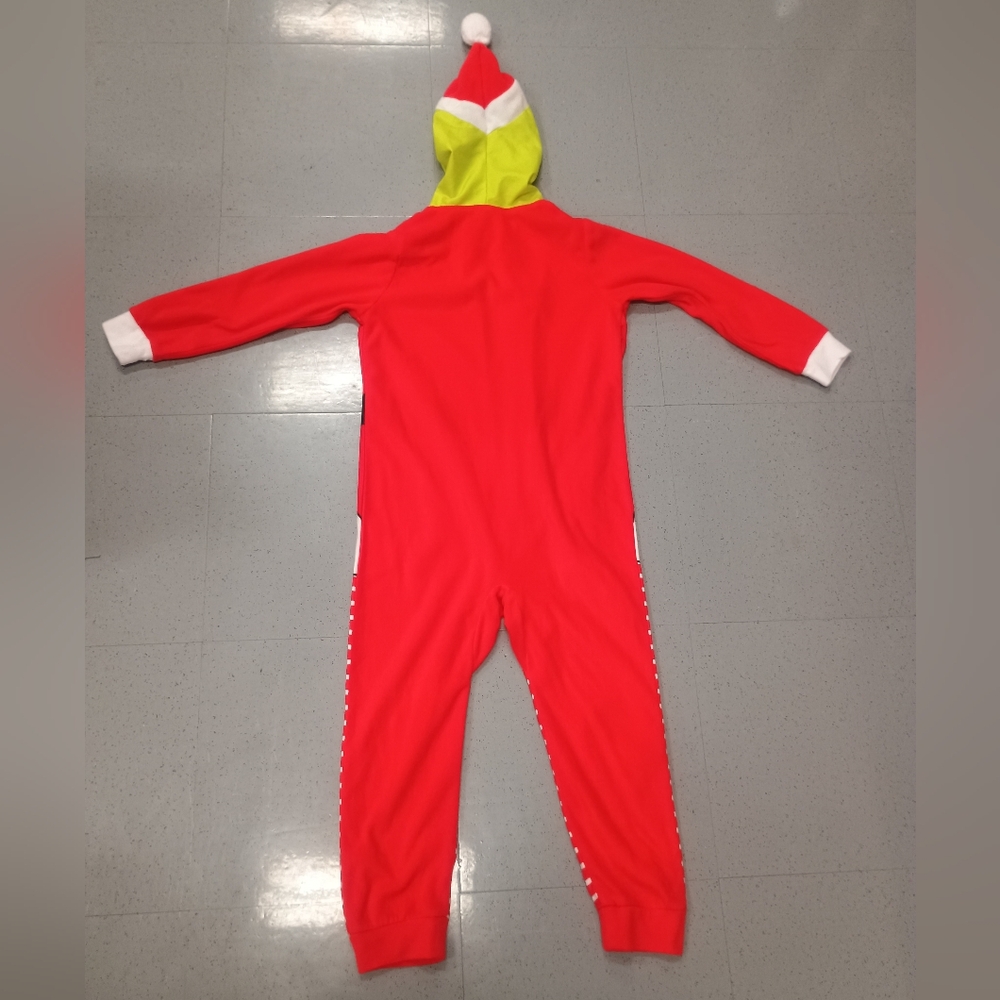 The Grinch Santa Red Onesie Hooded Costume Pajamas Size 6 - Picture 4 of 11